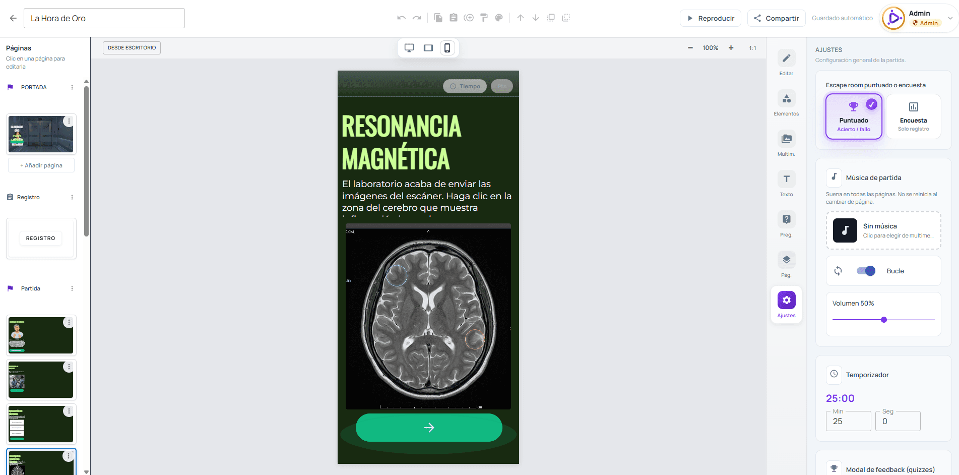 Captura de pantalla de la plataforma Evenely: Lista para cualquier dispositivo